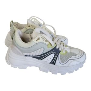 ZARA Chunky Womens Green Gray Cream Sneakers EU 39/US 8.5